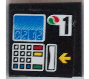 LEGO Schwarz Fliese 2 x 2 mit Octan Control Panel 1 Aufkleber mit Nut (3068)