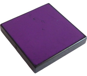 LEGO Black Tile 2 x 2 with Purple with Groove (3068)