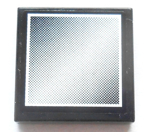 LEGO Black Tile 2 x 2 with Shading Black to White Mirror Sticker with Groove (3068)