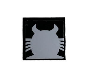 LEGO Black Tile 2 x 2 with White Venom Head Sticker with Groove (3068)