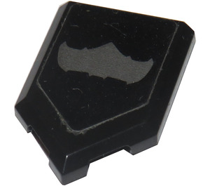 LEGO Black Tile 2 x 3 Pentagonal with Flat Silver Bat Sticker (22385)