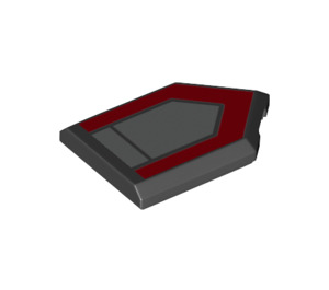 LEGO Noir Tuile 2 x 3 Pentagonal avec rouge Lines / Fenêtre (22385 / 42852)