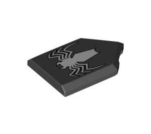 LEGO Black Tile 2 x 3 Pentagonal with White Venom's Spider Symbol (22385 / 66551)