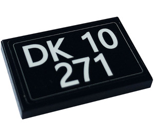 LEGO Black Tile 2 x 3 with DK 10 271 Sticker (26603)