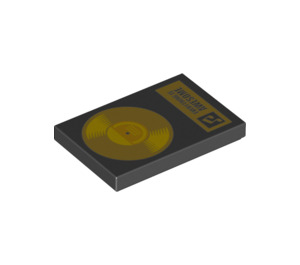 LEGO Black Tile 2 x 3 with Gold Record ‘EVERYTHING IS AWESOME' (26603 / 50509)