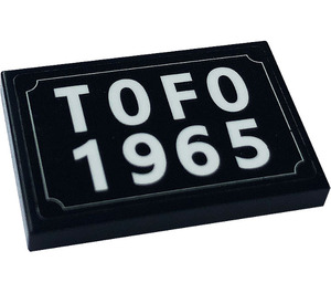 LEGO Black Tile 2 x 3 with TOFO 1965 Sticker (26603)