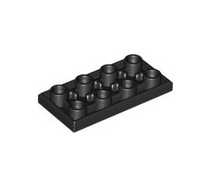 LEGO Black Tile 2 x 4 Inverted (3395)