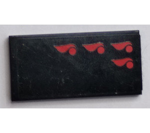 LEGO Black Tile 2 x 4 with 4 Red Balls (right) Sticker (87079)