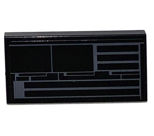 LEGO Black Tile 2 x 4 with Back door right Sticker (87079)