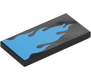 LEGO Black Tile 2 x 4 with Blue Flame (87079 / 105294)