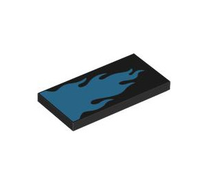 LEGO Black Tile 2 x 4 with Blue Flame (87079 / 105294)