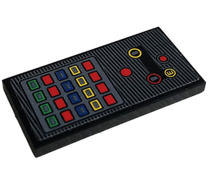 LEGO Black Tile 2 x 4 with Control Buttons Sticker (87079)