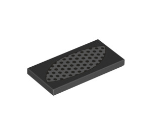 LEGO Black Tile 2 x 4 with Dots Left (77414 / 87079)