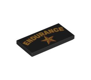 LEGO Black Tile 2 x 4 with ‘ENDURANCE’ and Star (87079)