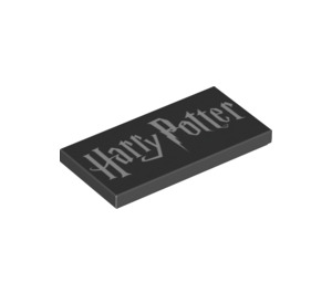 LEGO Czarny Gładka płytka 2 x 4 z Harry Potter logo (73880 / 87079)