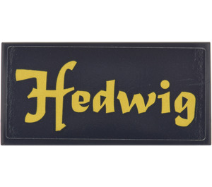 LEGO Black Tile 2 x 4 with Hedwig Sticker (87079)