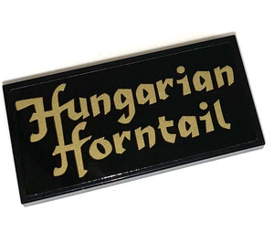 LEGO Black Tile 2 x 4 with Hungarian Horntail Sticker (87079)