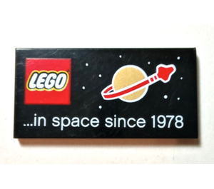 LEGO Černá Dlaždice 2 x 4 s '...v Vesmír since 1978' (87079)