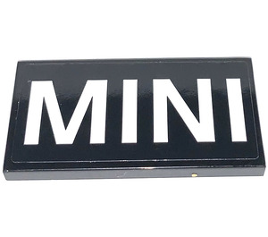LEGO Black Tile 2 x 4 with MINI Sticker (87079)