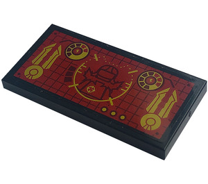 LEGO Black Tile 2 x 4 with Screen Sticker (87079)