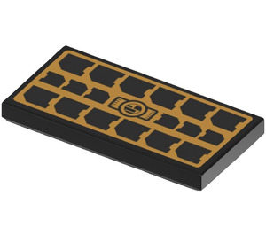 LEGO Zwart Tegel 2 x 4 met Solar Paneel Sticker (87079)
