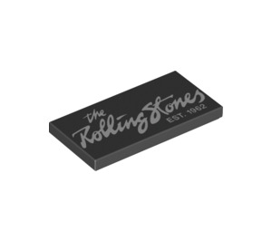 LEGO Black Tile 2 x 4 with 'the Rolling Stones' (72295 / 87079)