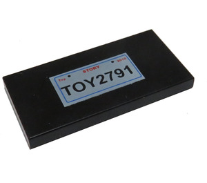 LEGO Black Tile 2 x 4 with 'TOY2791' License Plate (87079)