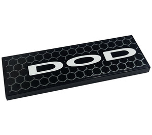 LEGO Black Tile 2 x 6 with Hexagons, 'DOD' Sticker (69729)