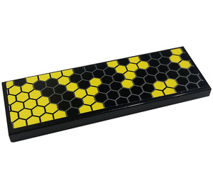 LEGO Schwarz Fliese 2 x 6 mit Hexagons, Honeycomb Aufkleber (69729)