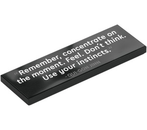 LEGO Black Tile 2 x 6 with "Remember, concentrate on the moment" (69729)