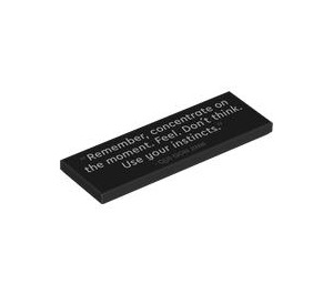 LEGO Black Tile 2 x 6 with "Remember, concentrate on the moment" (69729)