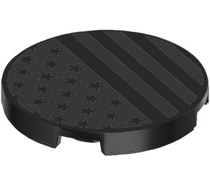 LEGO Black Tile 3 x 3 Round with Stars and Stripes (67095)