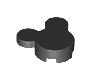 LEGO Black Tile 3 x 4 x 0.7 Mickey Mouse Head Silhouette  (74169)