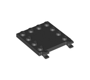 LEGO Black Tile 4 x 4 with Clips and Edge Studs (66252)