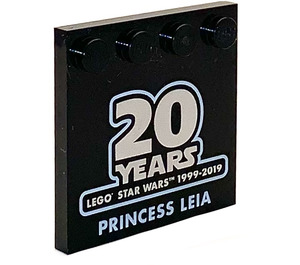 레고 검은색 타일 4 x 4 ~와 함께 스터드 ~에 가장자리 ~와 함께 20 Years ~의 LEGO Star Wars - 공주 Leia (6179 / 50403)