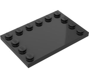 LEGO Zwart Tegel 4 x 6 met Noppen aan 3 Edges (6180)