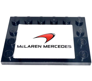 LEGO Black Tile 4 x 6 with Studs on 3 Edges with McLaren Mercedes Sticker (6180)