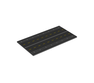 LEGO Black Tile 8 x 16 with Runway with Bottom Tubes, Textured Top (21176 / 90498)