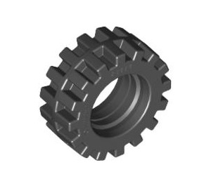 LEGO Black Tire Ø15 X 6mm with Offset Tread with Band Around Center of Tread (87414)