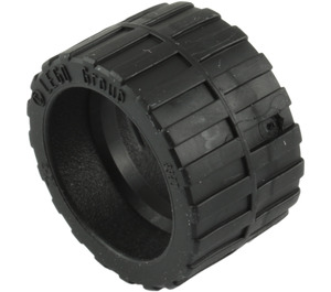 LEGO Black Tire Ø24 x 14 Shallow Tread (Tread Small Hub) with Band around Center of Tread (24341 / 89201)
