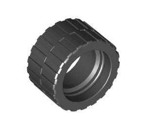 LEGO Black Tire Ø24 x 14 Shallow Tread (Tread Small Hub) without Band around Center of Tread (30648)