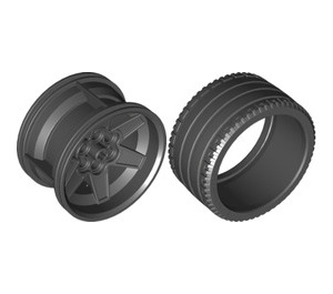 LEGO Schwarz Tire 68.8 x 36 ZR with Rim 56 X 34 with 3 Holes