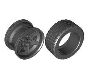 LEGO Black Tire 81.6 x 36 R with Rim 56 X 34 with 3 Holes