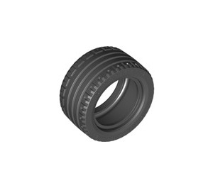 LEGO Black Tire, Low Profile, Wide Ø43.2 X 22 ZR with Hub Ø30,4 x 20 with No Pinholes, without Reinforced Rim
