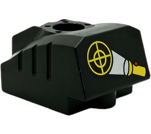 LEGO Black Toolo MyBot Engine Program Brick with Yellow Torch / Flashlight and Target Pattern