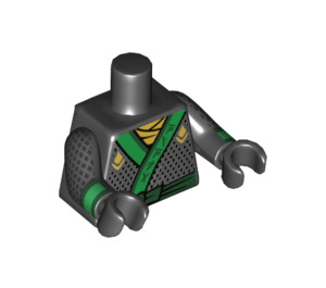 LEGO Negro Torso Ninjago Robe con Gold y Verde Decoración (973 / 88585)