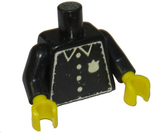 LEGO Černá Trup s 4 Knoflíky a Odznak (973)