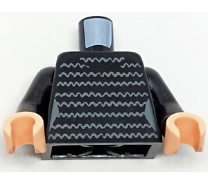 LEGO Noir Torse avec Horizontal Squiggly Lines Dress Print (973 / 76382)