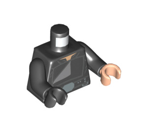 LEGO Schwarz Torso mit Jedi Robe und Silber Gürtelschnalle (973 / 76382)