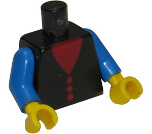 LEGO Schwarz Town Quadratisch Männlich mit 3 Rot Knöpfe Hemd Torso (973)